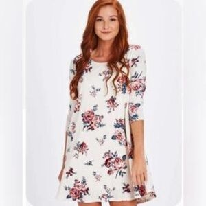 Altar’d State Arlo Floral 3/4 Sleeve Mini Dress XSmall